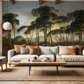 Mediterranean Pine Landscape, Original Mural Wallpaper - room preview 04