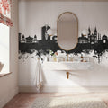 Paramaribo Suriname Skyline Black & White Mural Wallpaper - room preview 04