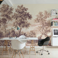 Pastoral Toile, Maple Beige Mural Wallpaper - room preview 04