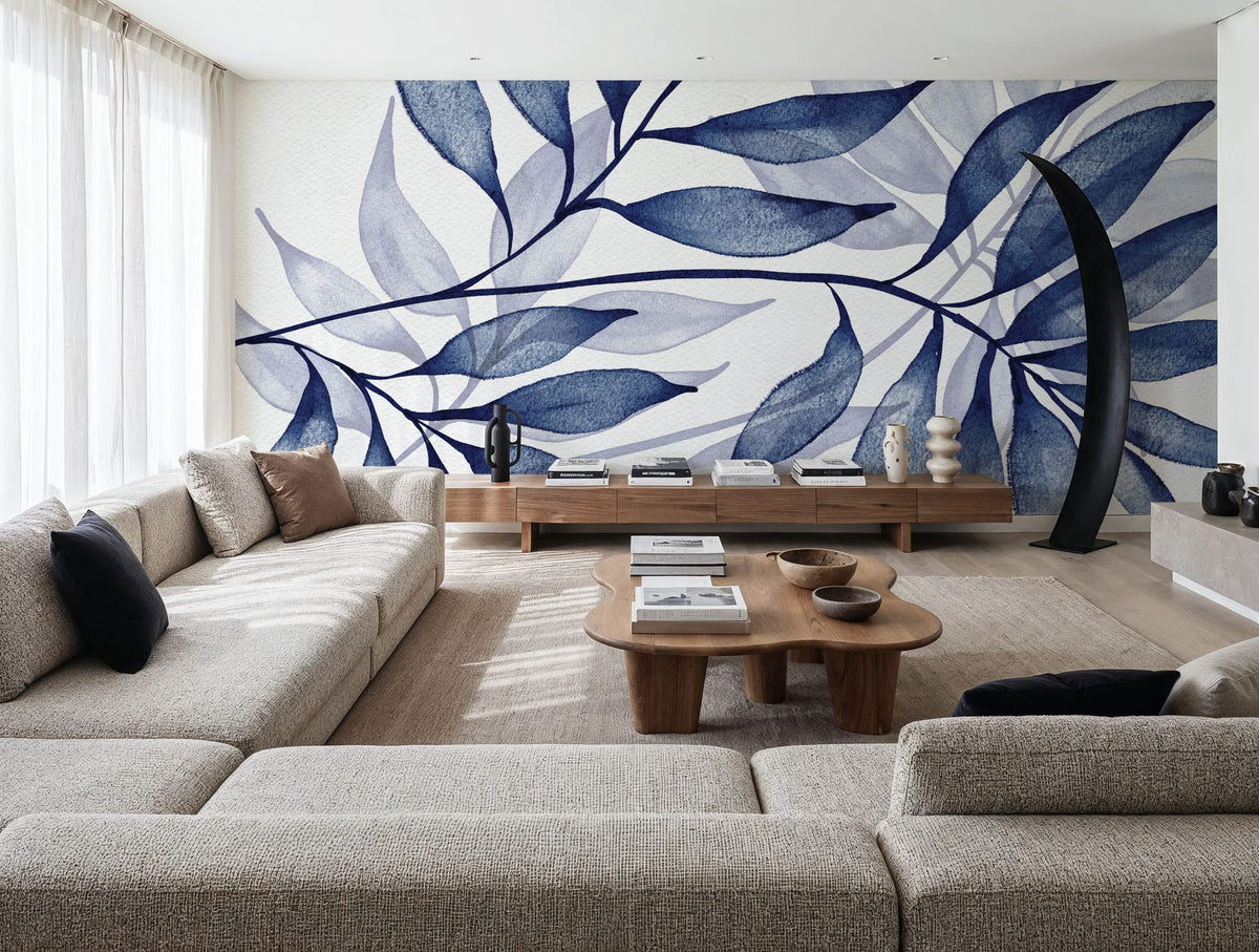 Soft Leaves I Mural Wallpaper - room preview 04