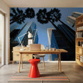Scyscraper Palms Mural Wallpaper - room preview 04