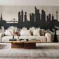 Frankfurt Skyline Concrete Mural Wallpaper - room preview 04