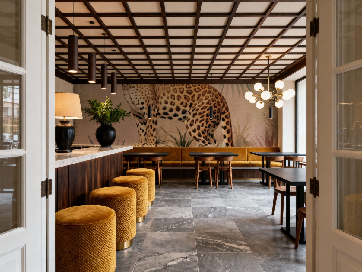 Cheetahs Tropical Jungle Mural Wallpaper - room preview 04