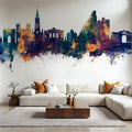 Montpellier Skyline Blue & Bronze Mural Wallpaper - room preview 04