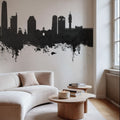 Santiago De Chile Skyline Black & White Mural Wallpaper - room preview 04