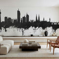 Vienna Austria Skyline Black & White Mural Wallpaper - room preview 04