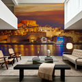 Mediterranean Castle Sunset Mural Wallpaper - room preview 04