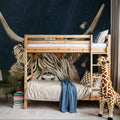 Harvest Cow Floral Texture Dark Mural Wallpaper - room preview 04