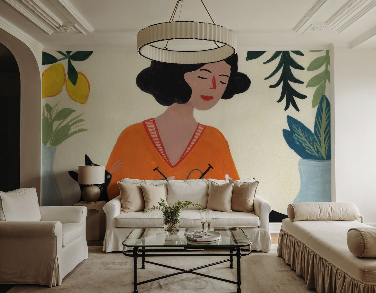 Knitting with Cats Mural Wallpaper - room preview 04