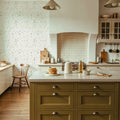 Time to Share Florals White Mural Wallpaper - room preview 04