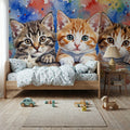 Kittens II - Cute Baby Animals Series Mural Wallpaper - room preview 04