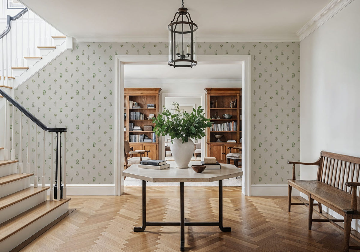 Nordic Flora Ivory, Cloud Mural Wallpaper - room preview 04