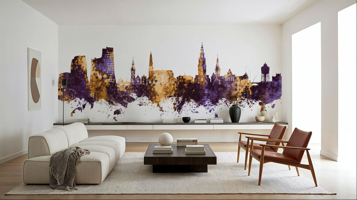 Groningen the Netherlands Skyline Mural Wallpaper - room preview 04