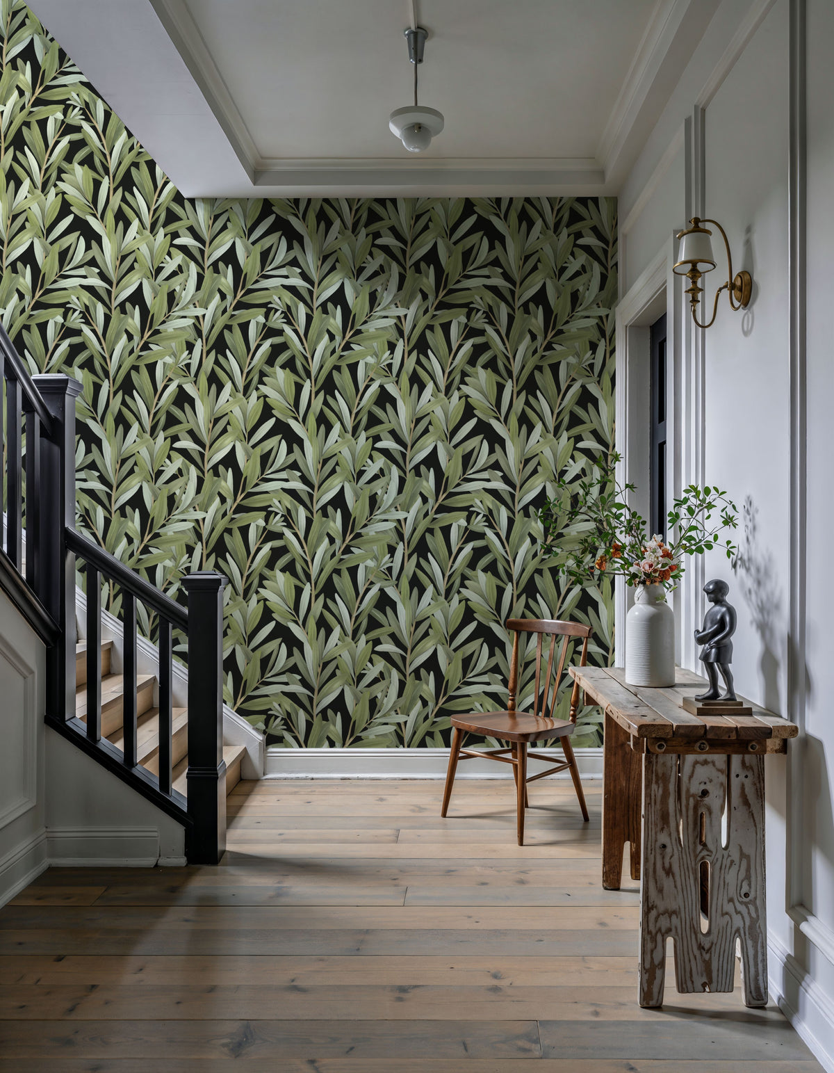 Olive Branch Mural Wallpaper - Warm Tone - room preview 04