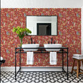 Time to Share Flowers Red Mural Wallpaper - room preview 04