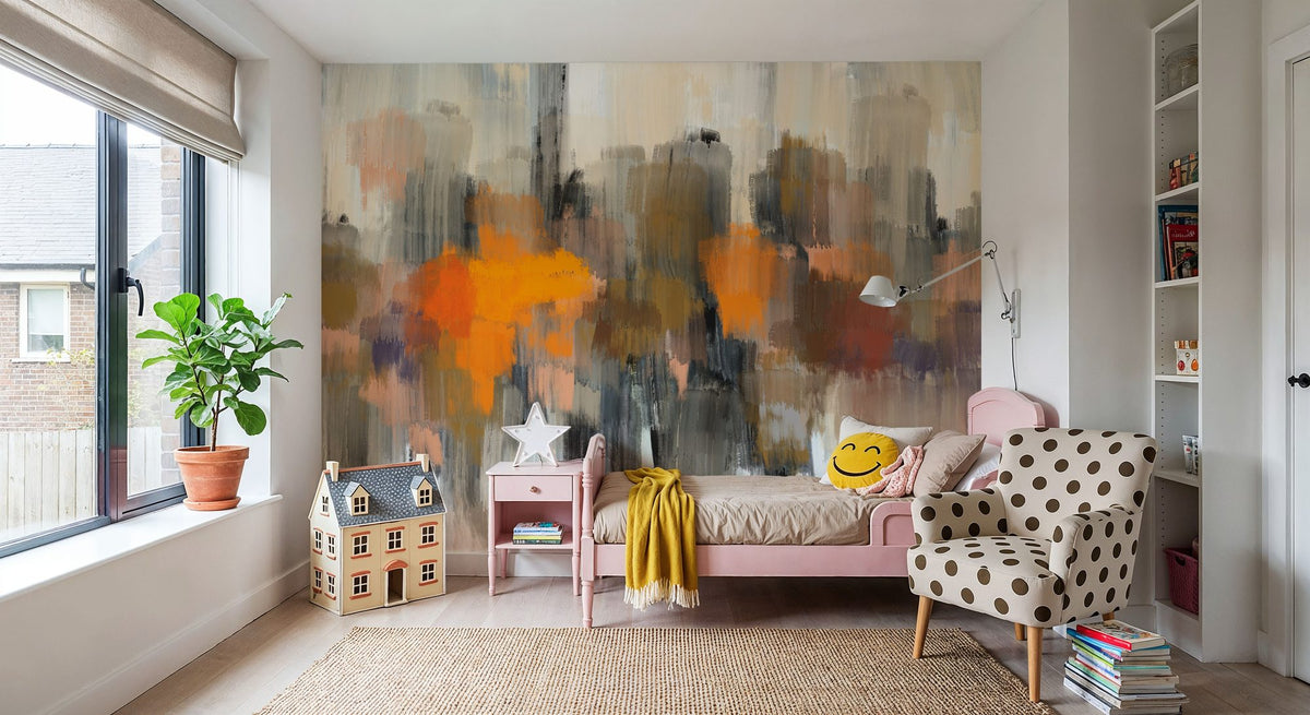 Autumn Memory Abstract Mural Wallpaper - room preview 04
