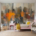 Autumn Memory Abstract Mural Wallpaper - room preview 04