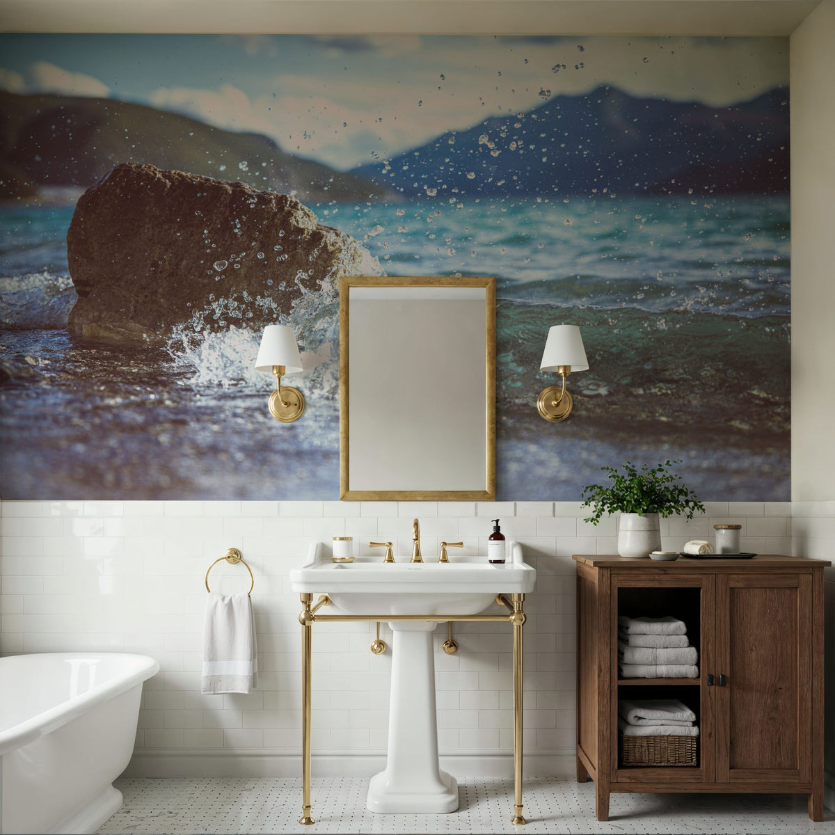 Glacial Lake Summer Mural Wallpaper - room preview 04