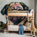 Abstract Pug Mural Wallpaper - room preview 04