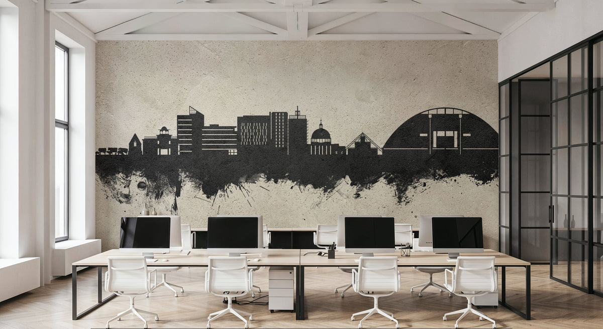 Milton Keynes England Skyline Concrete Mural Wallpaper - room preview 04