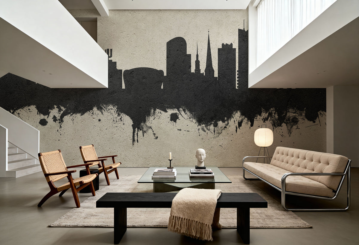 Dortmund Germany Skyline Concrete Mural Wallpaper - room preview 04