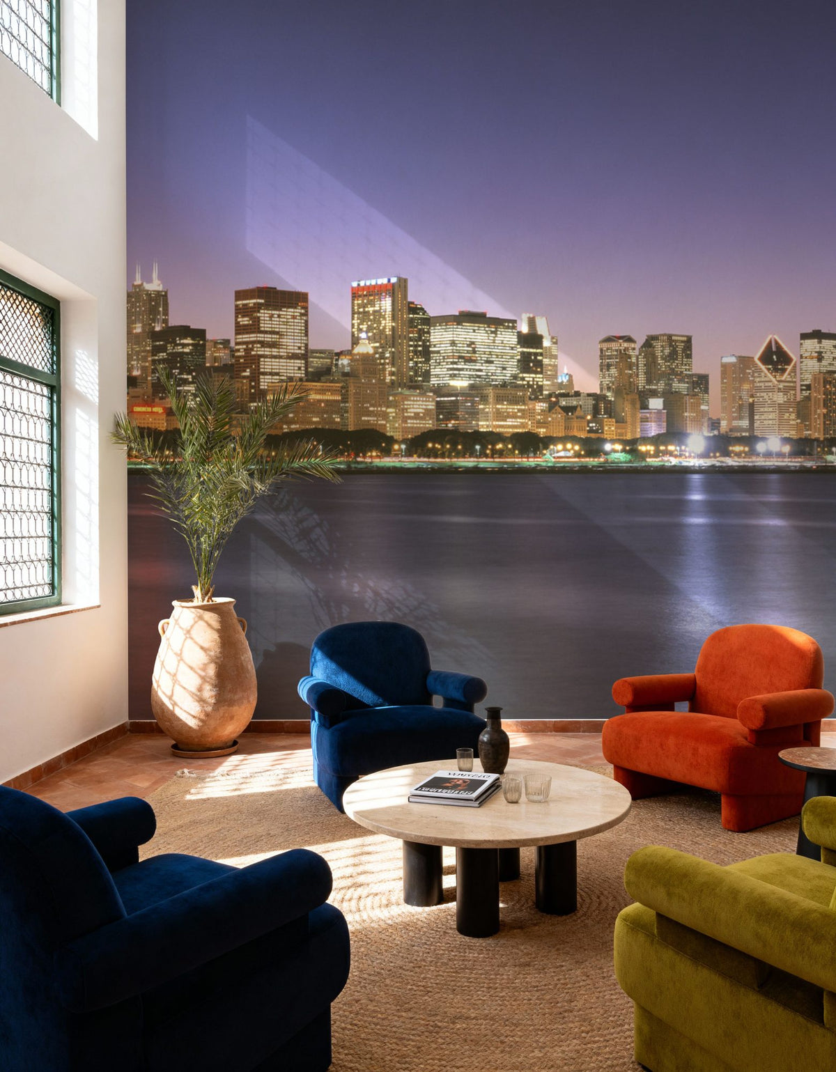 Twilight Skyline Silhouette Mural Wallpaper - room preview 04
