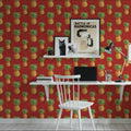 Pineapple Paradise Red Mural Wallpaper - room preview 04