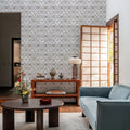 The Palm Lattice, Mauve & Khaki Mural Wallpaper - room preview 04