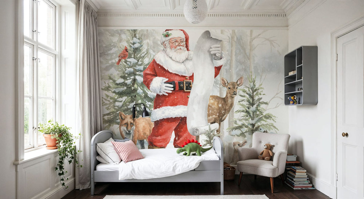 Woodland Santa IV Mural Wallpaper - room preview 04