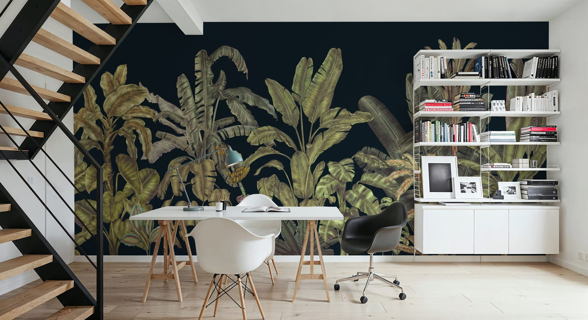 Madagascar Foliage, Darkest Green Mural Wallpaper - room preview 04