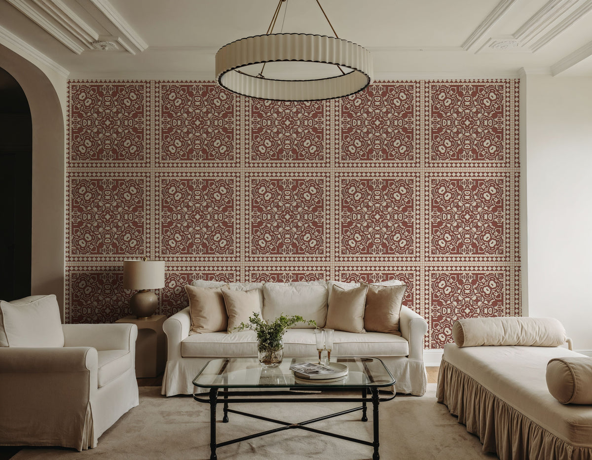 Mission Cement Tiles, Brick Mural Wallpaper - room preview 04