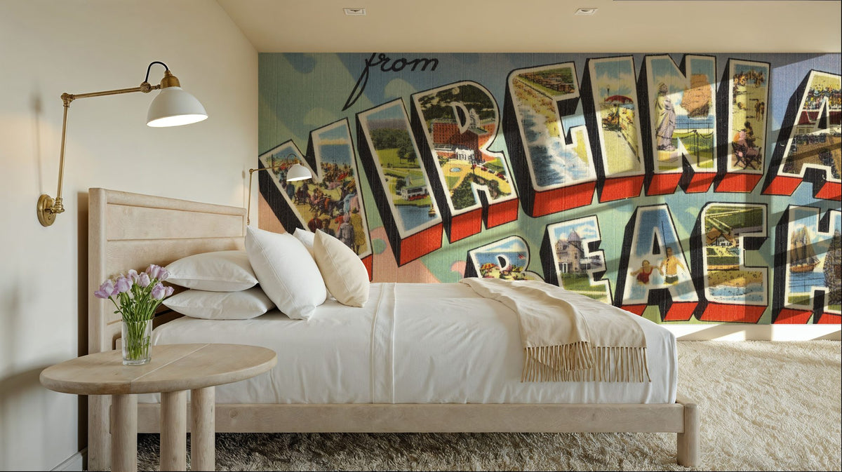 Greetings From Virginia Beach Mural Wallpaper - room preview 04