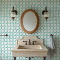 Mixed Turqouise Circles Mural Wallpaper - room preview 04