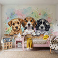 Puppies - Cute Baby Animals Series Mural Wallpaper - room preview 04
