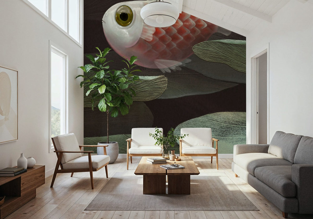 Dwellpaper Lily Pond Koi Mural Wallpaper image 4