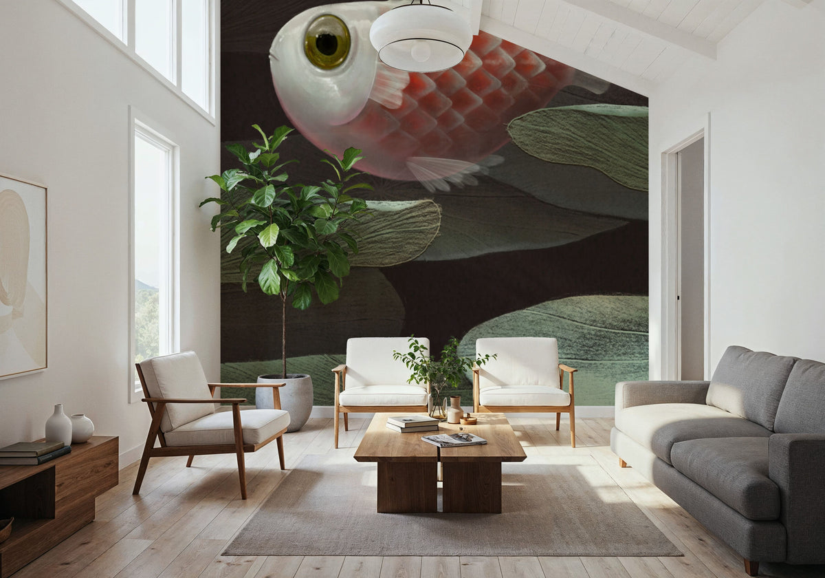 Lily Pond Koi Mural Wallpaper - room preview 04