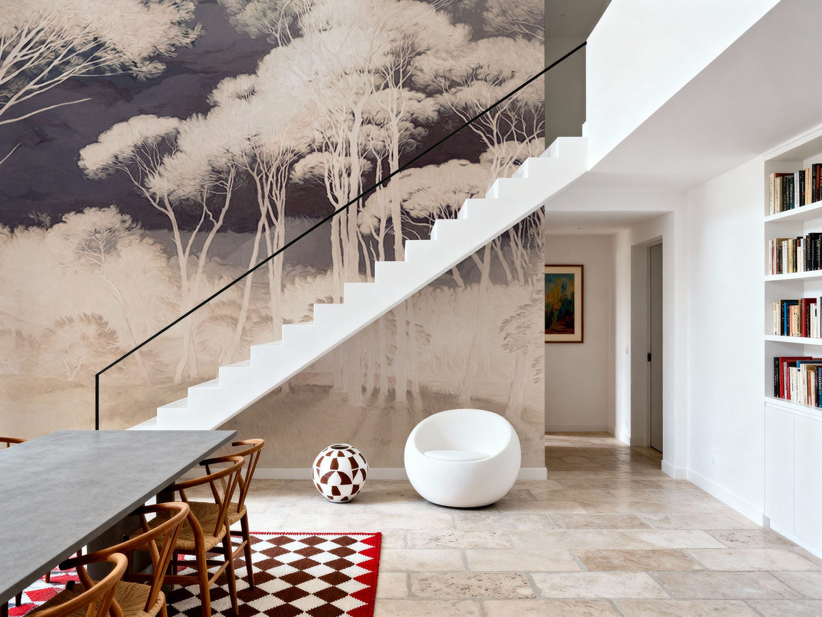 Seeing Through the Forest Yellow Mural Wallpaper - room preview 04
