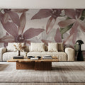 Big Orchids Sepia Mural Wallpaper - room preview 04