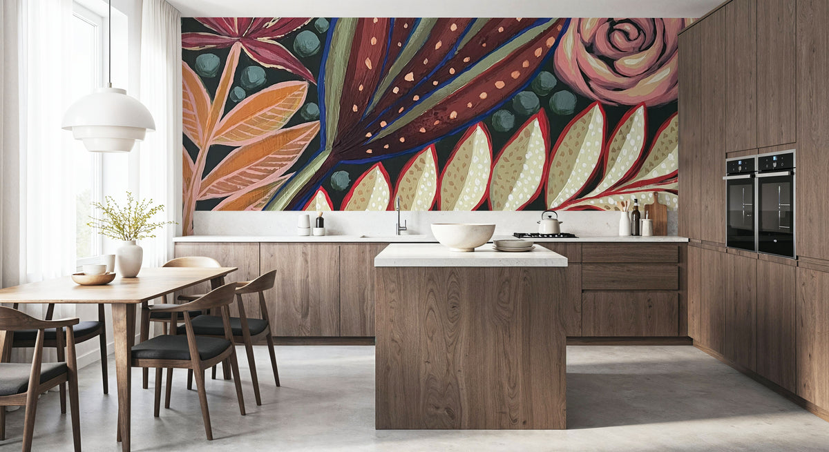 Tropical Florals Mural Wallpaper - room preview 04