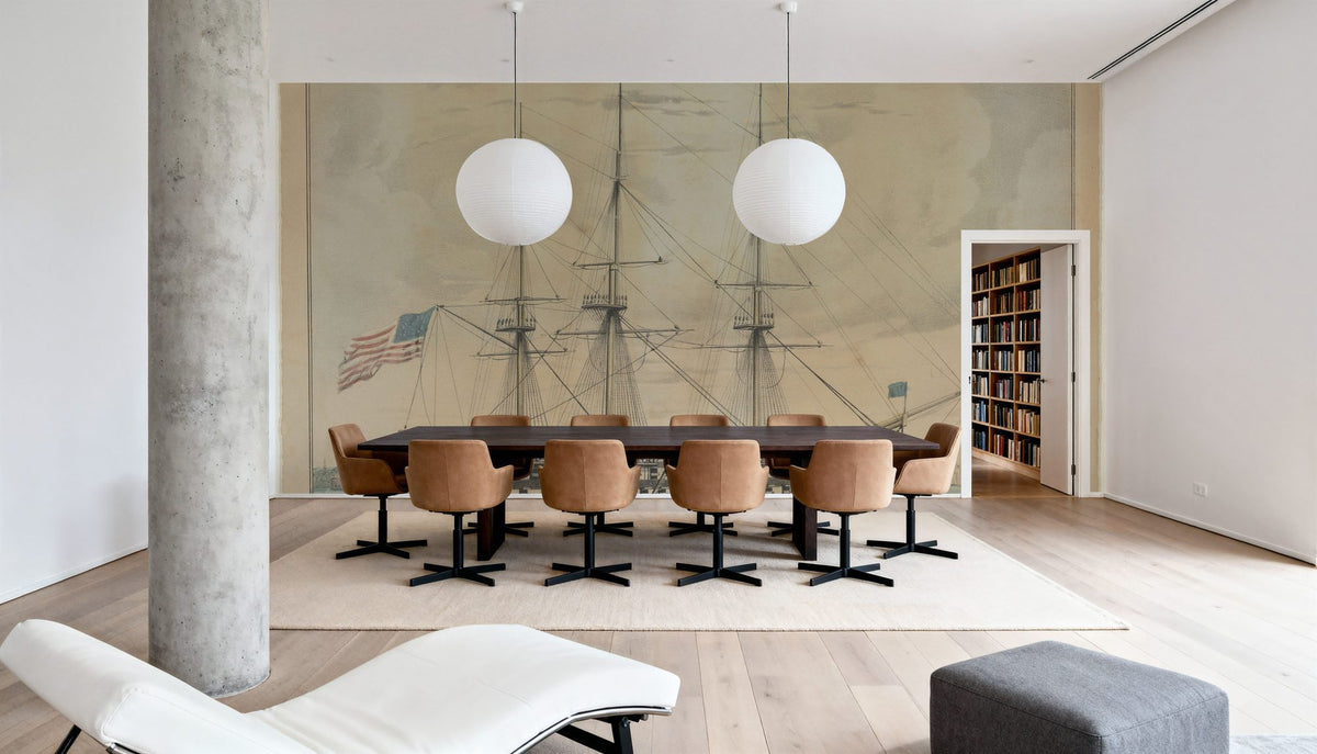 North Carolina Ship Mural Wallpaper - room preview 05