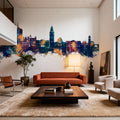 Murcia Spain Skyline Blue & Bronze Mural Wallpaper - room preview 04