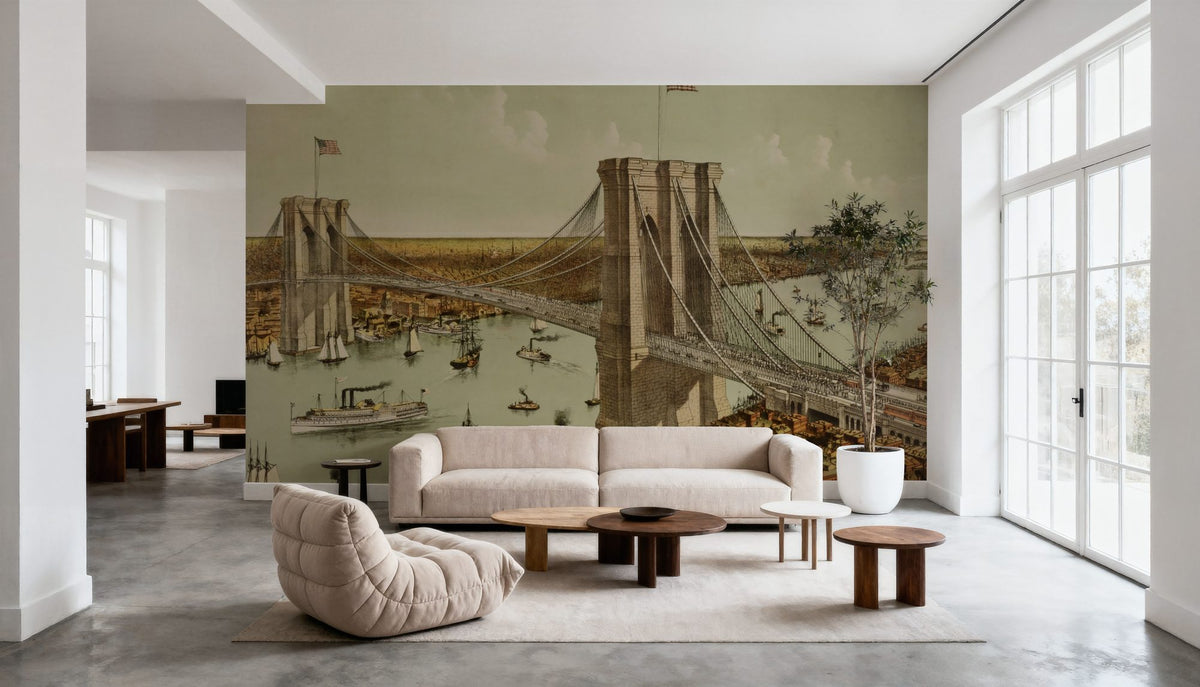 Great East River Bridge Mural Wallpaper - room preview 04