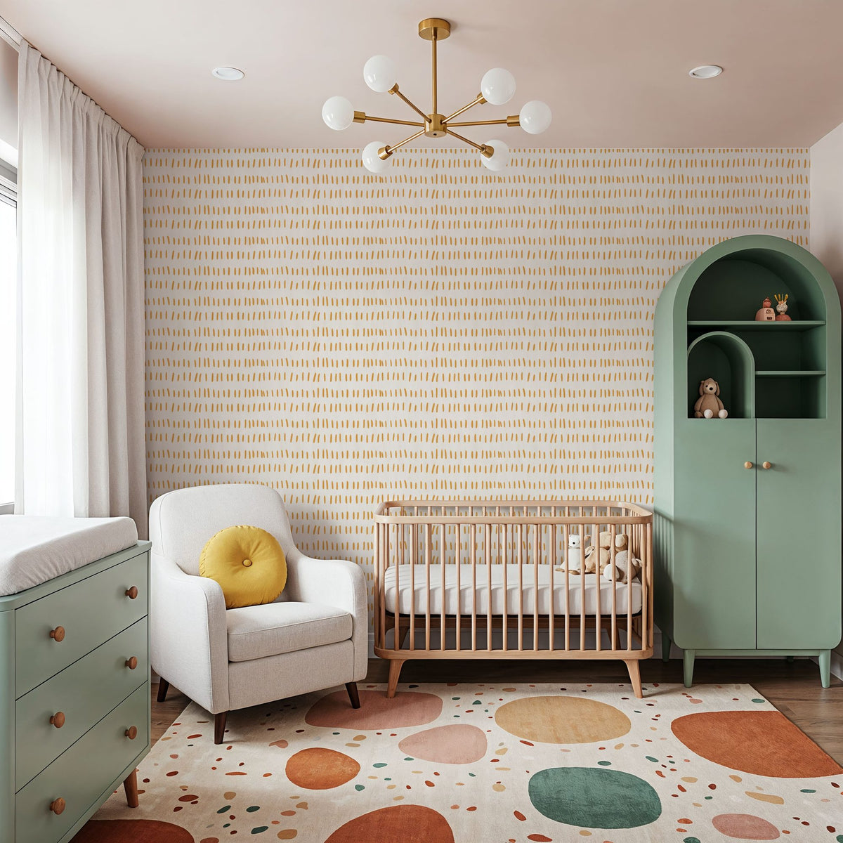 Coastal Leaning Yellow Mural Wallpaper - room preview 04