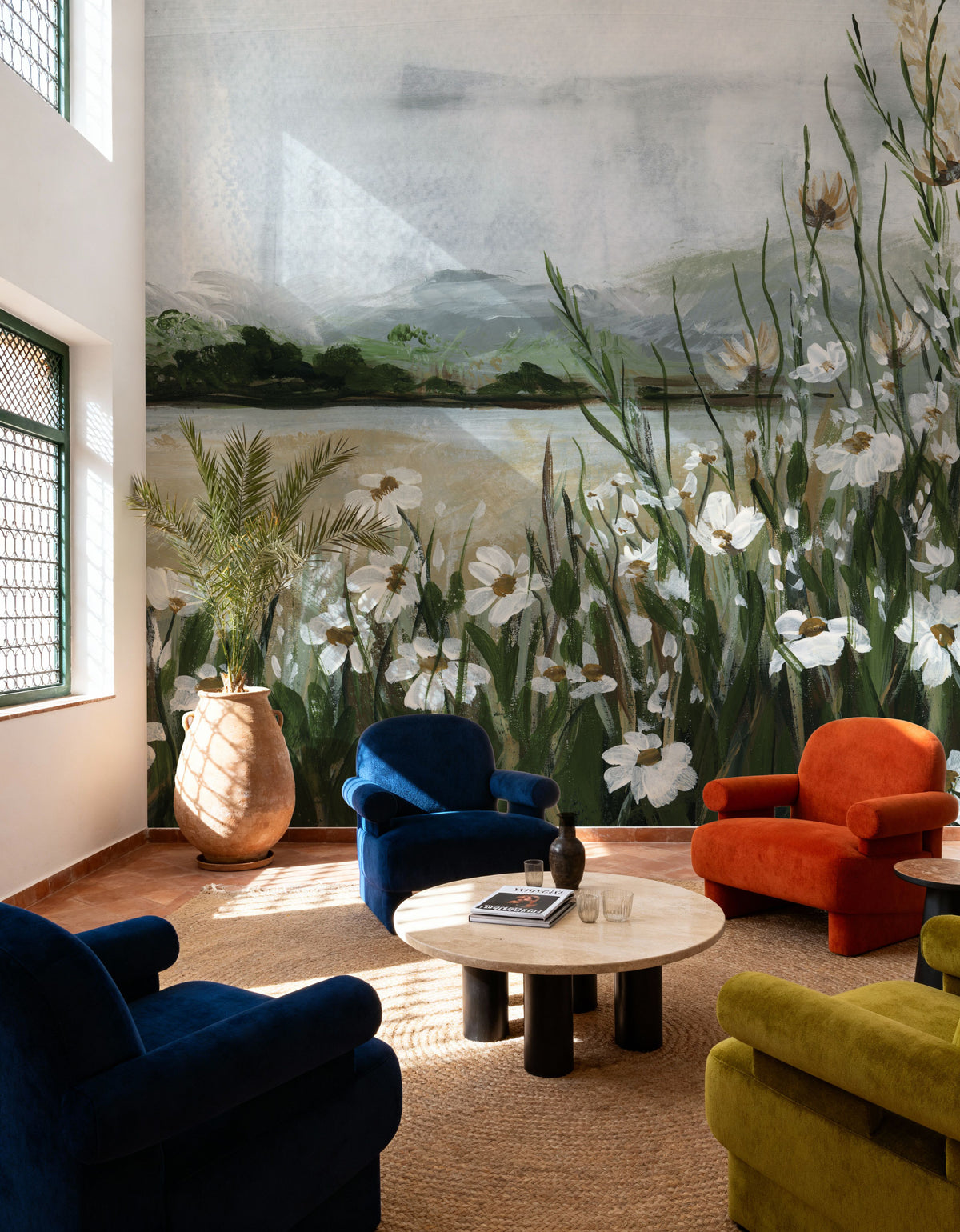 Wildflowers Among the Landscape Mural Wallpaper - room preview 04