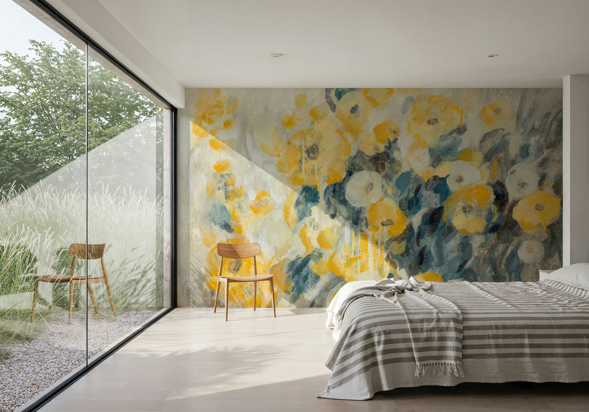Flowers on a Rainy Day Mural Wallpaper - room preview 04