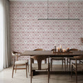 The Palm Lattice, Red Mural Wallpaper - room preview 04