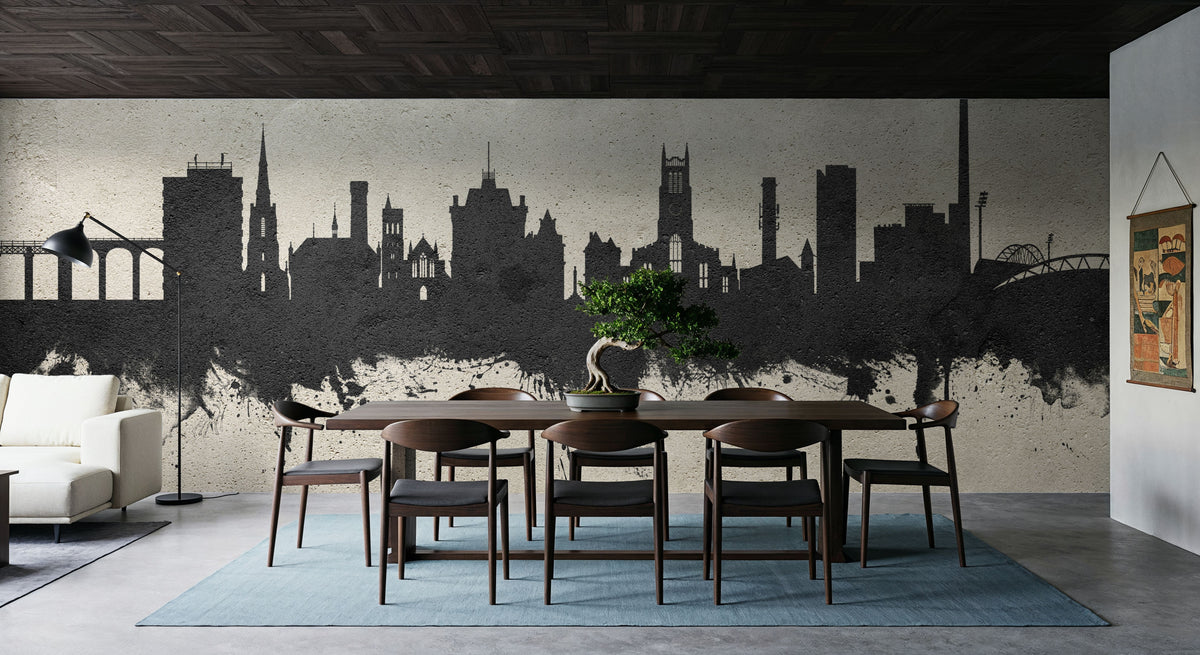 Huddersfield England Skyline Concrete Mural Wallpaper - room preview 04