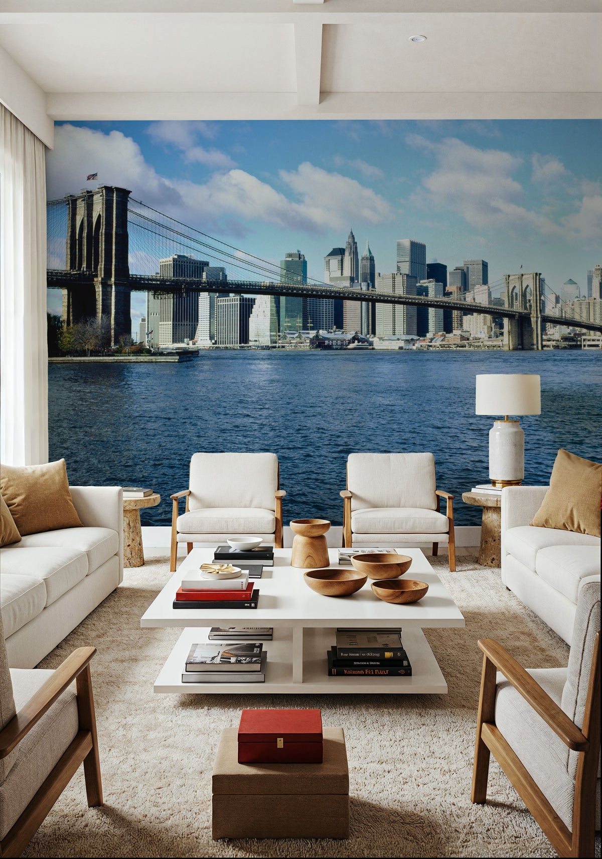 Urban Crossing Blue Mural Wallpaper - room preview 04