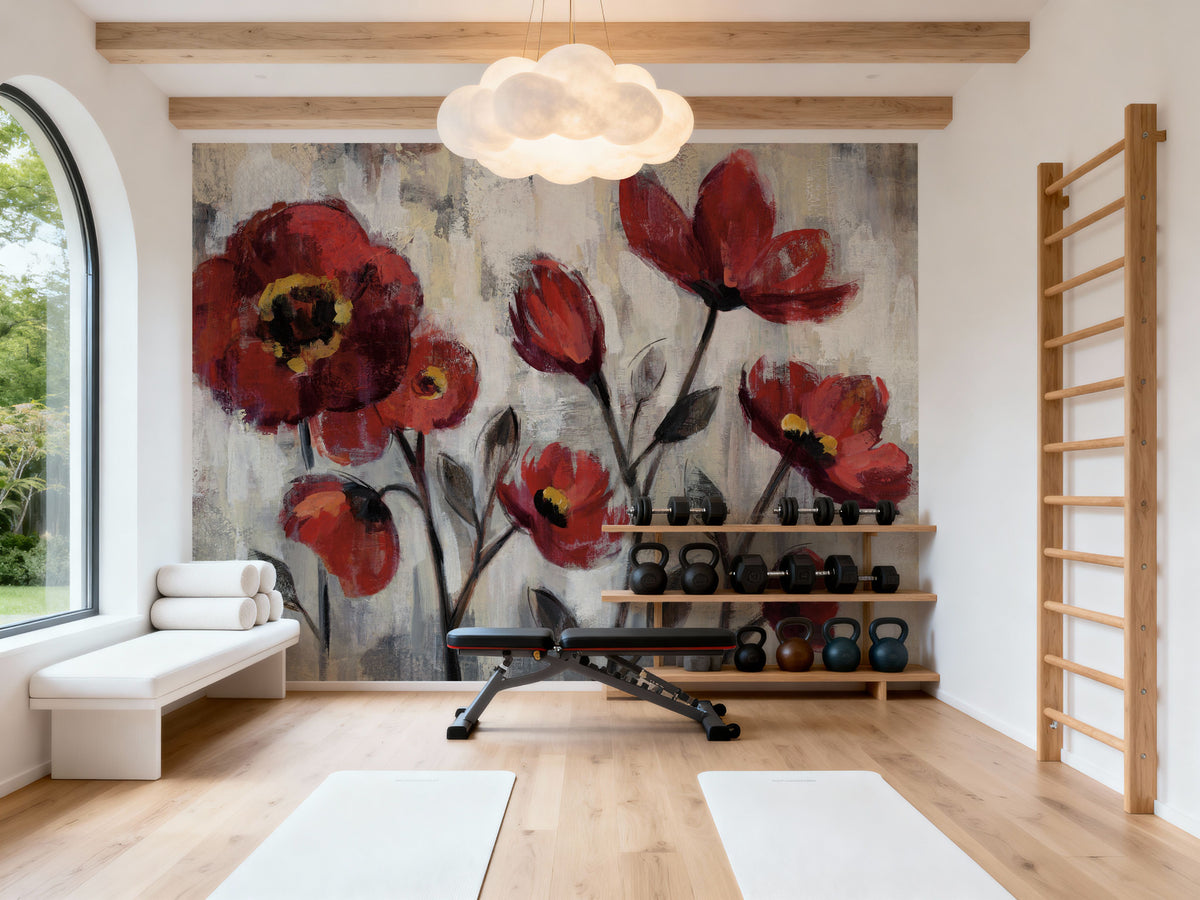 Floral Simplicity Mural Wallpaper - room preview 04