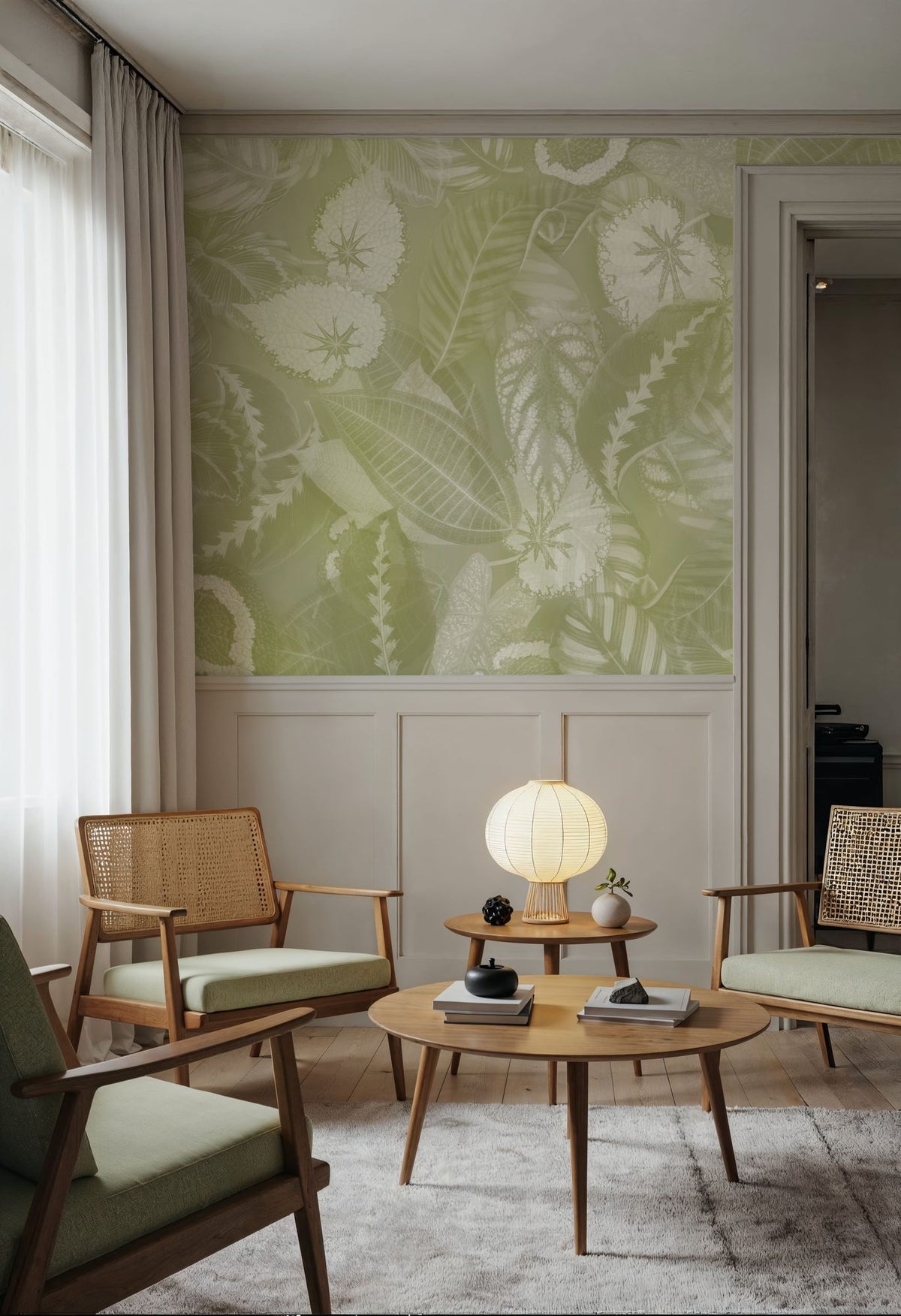 Secret Leaves Mural Wallpaper - Warm Tone - room preview 04